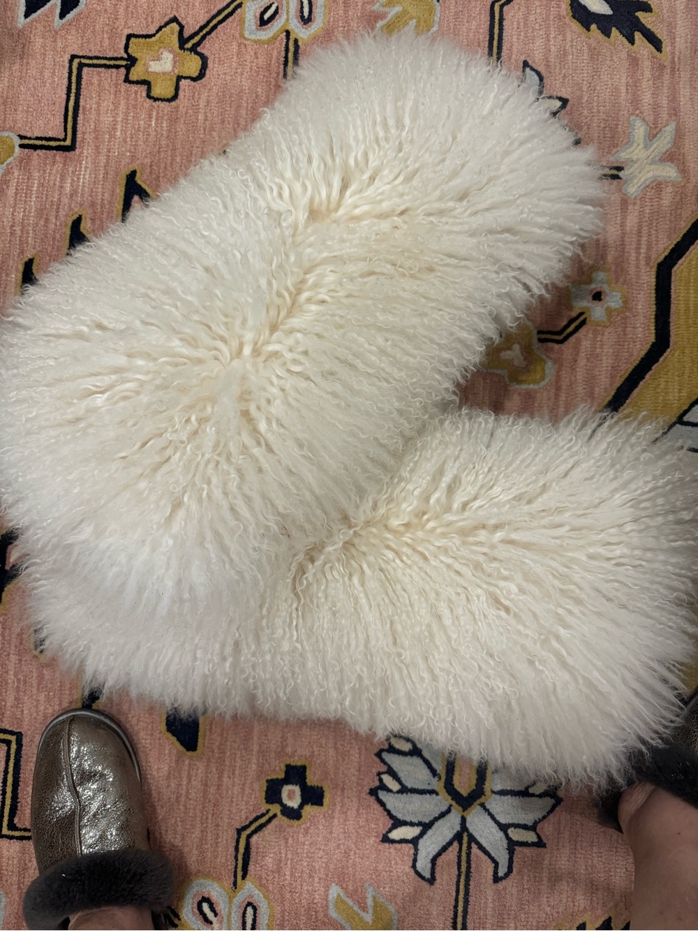 1/ Mongolian Lamb Pillow 24” x13”